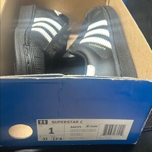Adidas Superstar C Black with White Stripes